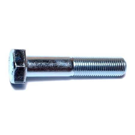 Class 8.8, M12-1.25 Hex Head Cap Screw, Zinc Plated Steel, 60 Mm L, 15 PK